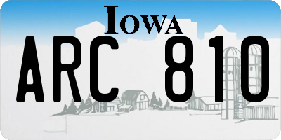 IA license plate ARC810