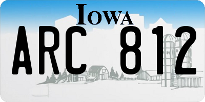 IA license plate ARC812