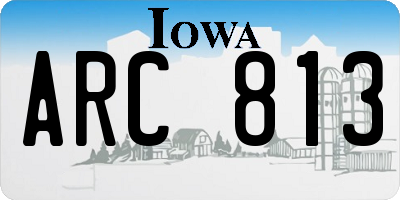 IA license plate ARC813