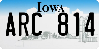 IA license plate ARC814