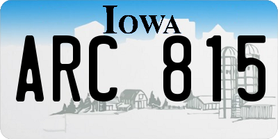 IA license plate ARC815