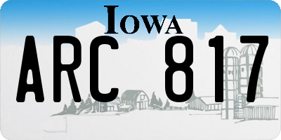 IA license plate ARC817