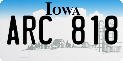 IA license plate ARC818