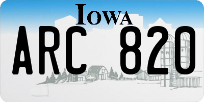 IA license plate ARC820