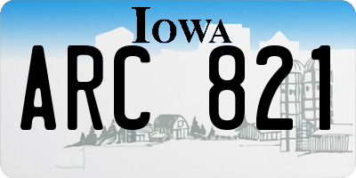 IA license plate ARC821