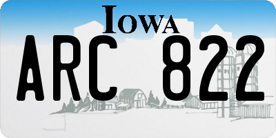 IA license plate ARC822