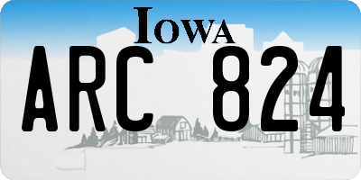 IA license plate ARC824