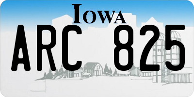 IA license plate ARC825