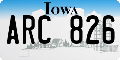 IA license plate ARC826
