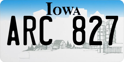 IA license plate ARC827