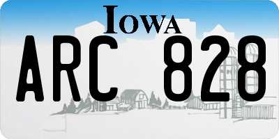 IA license plate ARC828