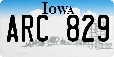 IA license plate ARC829