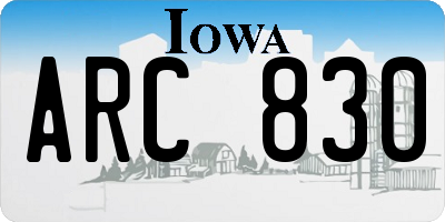 IA license plate ARC830