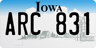 IA license plate ARC831