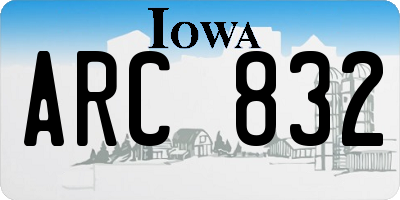 IA license plate ARC832