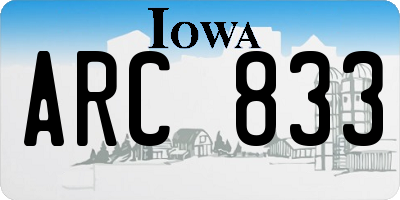IA license plate ARC833