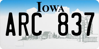 IA license plate ARC837