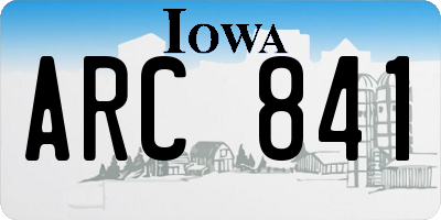 IA license plate ARC841