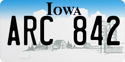 IA license plate ARC842