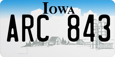 IA license plate ARC843