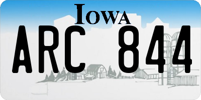 IA license plate ARC844