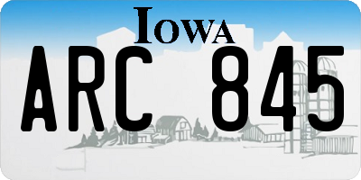 IA license plate ARC845