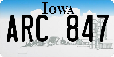 IA license plate ARC847
