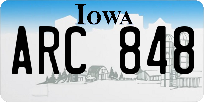 IA license plate ARC848