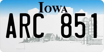 IA license plate ARC851