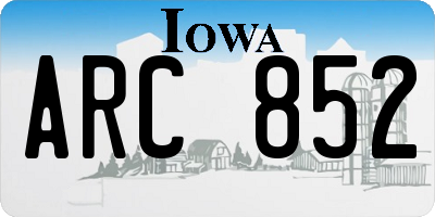 IA license plate ARC852