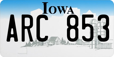 IA license plate ARC853