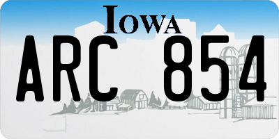 IA license plate ARC854