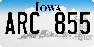 IA license plate ARC855