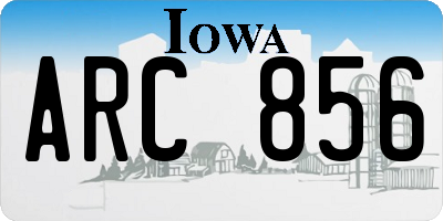 IA license plate ARC856