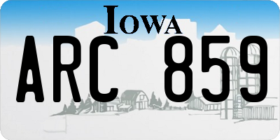 IA license plate ARC859