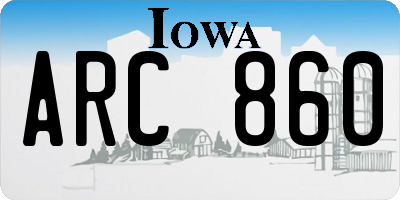 IA license plate ARC860