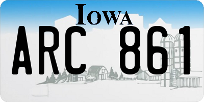 IA license plate ARC861