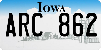IA license plate ARC862