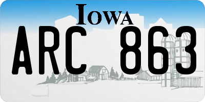 IA license plate ARC863