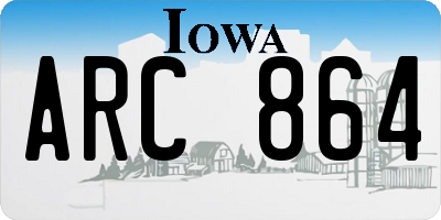 IA license plate ARC864