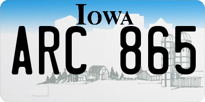IA license plate ARC865