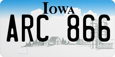 IA license plate ARC866