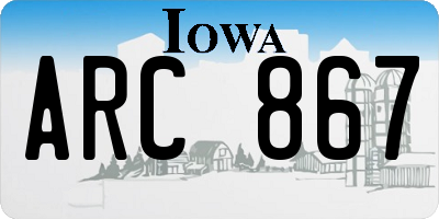 IA license plate ARC867