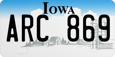 IA license plate ARC869