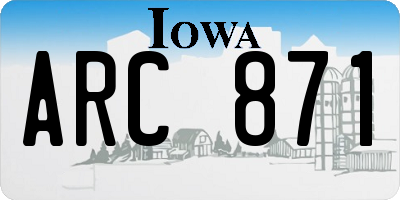 IA license plate ARC871
