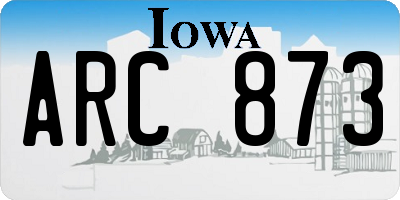 IA license plate ARC873