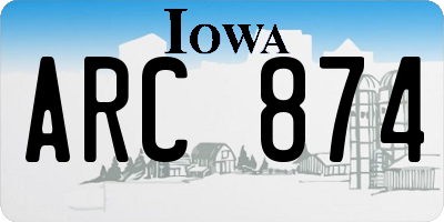 IA license plate ARC874