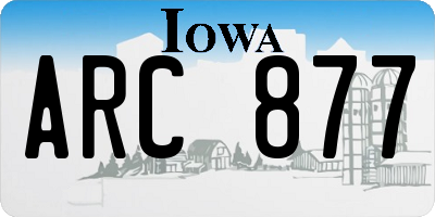 IA license plate ARC877