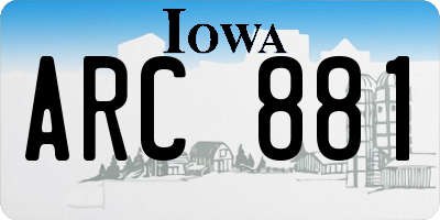 IA license plate ARC881