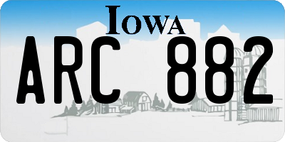 IA license plate ARC882
